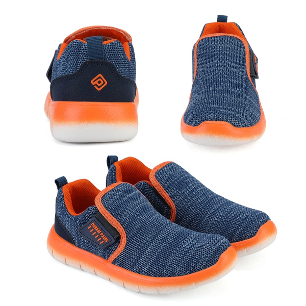 [EZ-Ons MightyMovers] Comfortable Kids Running Shoes - NAVY ORANGE - 1